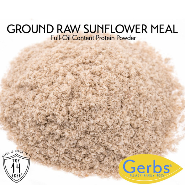 Ground Raw Sunflower Seed Meal By Gerbs - Top 14 Food Allergen Free & Non GMO - Vegan - Kosher - Full Oil Content Ground Raw Sunflower Seed Meal By Gerbs - Top 14 Food Allergen Free & Non GMO - Vegan - Kosher - Full Oil Content
