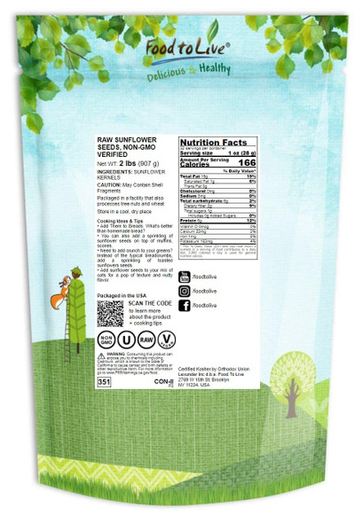 Sunflower Seeds - Kernels, No Shell, Kosher, Raw, Vegan, Bulk Sunflower Seeds - Kernels, No Shell, Kosher, Raw, Vegan, Bulk