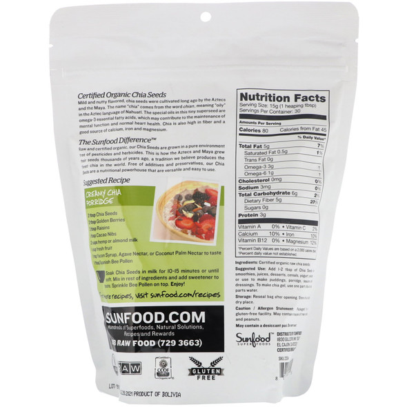 Sunfood, Raw Organic Chia Seeds (454 g) Sunfood, Raw Organic Chia Seeds (454 g)