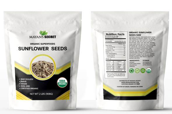 USDA Certified Organic Sunflower Seeds — Raw Kernels Hulled Superfoods USDA Certified Organic Sunflower Seeds — Raw Kernels Hulled Superfoods