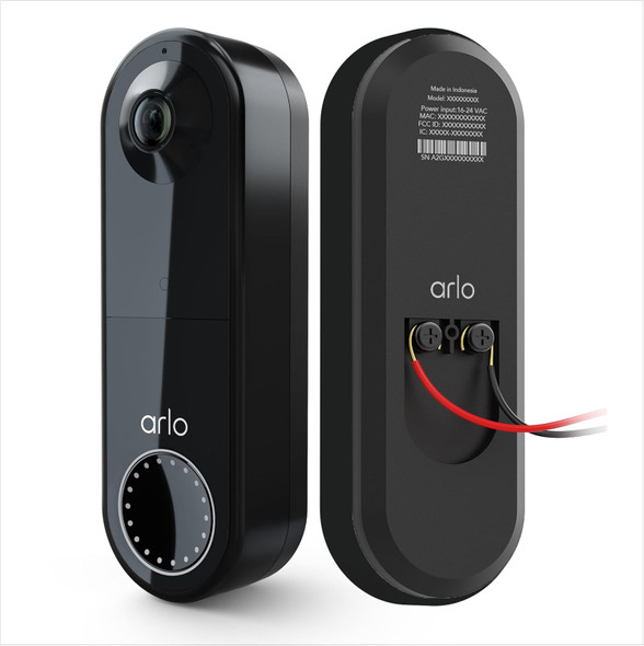 Arlo Essential Video Doorbell Wire-Free - HD Video, 180° View, Night Vision, 2 Way Audio, Direct to Wi-Fi No Hub Needed, Wire Free or Wired, Black - AVD2001B, 1 Count (Pack of 1) Arlo Essential Video Doorbell Wire-Free - HD Video, 180° View, Night Vision, 2 Way Audio, Direct to Wi-Fi No Hub Needed, Wire Free or Wired, Black - AVD2001B, 1 Count (Pack of 1)