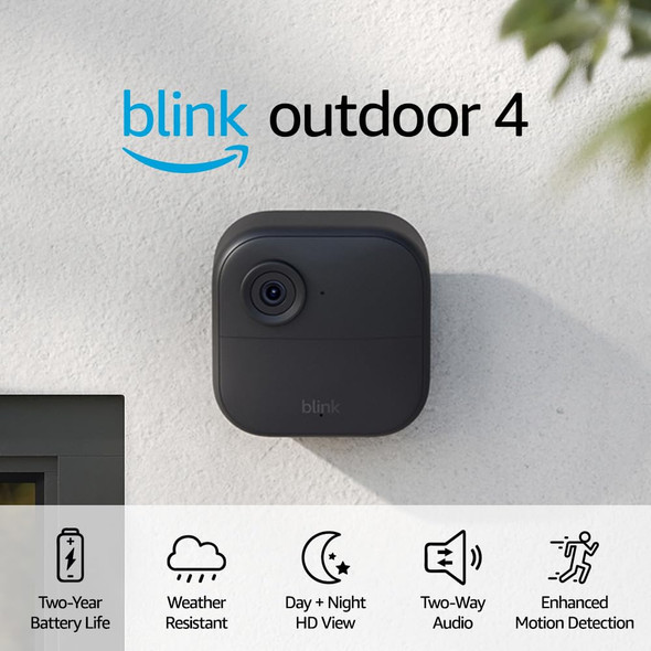 Blink Outdoor 4 (4th Gen) + Blink Mini – Smart security camera, two-way talk, HD live view, motion detection, set up in minutes, Works with Alexa – 2 camera system + Mini (Black) Blink Outdoor 4 (4th Gen) + Blink Mini – Smart security camera, two-way talk, HD live view, motion detection, set up in minutes, Works with Alexa – 2 camera system + Mini (Black)