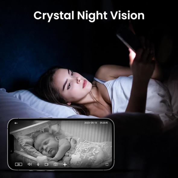 2K Home Security Cameras-2.4Ghz WiFi Indoor Camera with 360° Motion Detection for Pets/Nanny/Baby/Dog, 2 Way Audio, 24/7 SD Card Storage, Cloud Storage, Works with Alexa & Google Home, 4 Pack