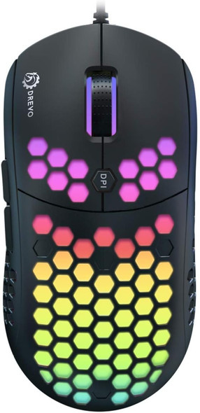 Falcon Full RGB Wired Lightweight 70g Gaming Mouse 16000DPI Optical Sensor PixArt 3389, 1000Hz Report Rate, 400IPS, Ultra-Soft Cable and Honeycomb Shell - Black Falcon Full RGB Wired Lightweight 70g Gaming Mouse 16000DPI Optical Sensor PixArt 3389, 1000Hz Report Rate, 400IPS, Ultra-Soft Cable and Honeycomb Shell - Black