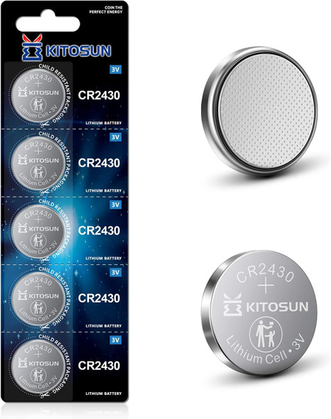 KITOSUN CR2430 3V Lithium Coin Battery – CR 2430 Lithium Cell Button Batteries Replacement for Volvo Car Key Fob Remote Control Fossil Hybrid Smart Watch Clock Radio Security System (5Pcs) KITOSUN CR2430 3V Lithium Coin Battery – CR 2430 Lithium Cell Button Batteries Replacement for Volvo Car Key Fob Remote Control Fossil Hybrid Smart Watch Clock Radio Security System (5Pcs)