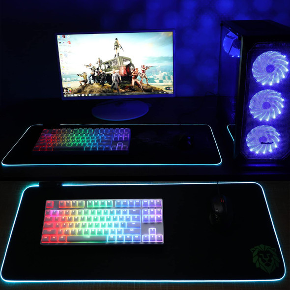 Interaction with Sound Voice Rhythm Mouse Pad Large RGB Gaming Mouse Pad, Extra Large RGB Gaming Mouse Pad LED Mouse Pad (31.5 x 12 Inch)