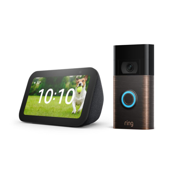 Ring Video Doorbell (Venetian Bronze) bundle with Echo Show 5 (3rd Gen) Ring Video Doorbell (Venetian Bronze) bundle with Echo Show 5 (3rd Gen)