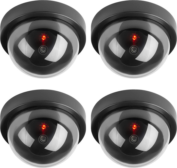 TOROTON Dummy Fake Security CCTV Dome Camera Simulation Monitor with LED Flashing Light, Outdoor and Indoor Use for Homes & Business, 4 Pack TOROTON Dummy Fake Security CCTV Dome Camera Simulation Monitor with LED Flashing Light, Outdoor and Indoor Use for Homes & Business, 4 Pack