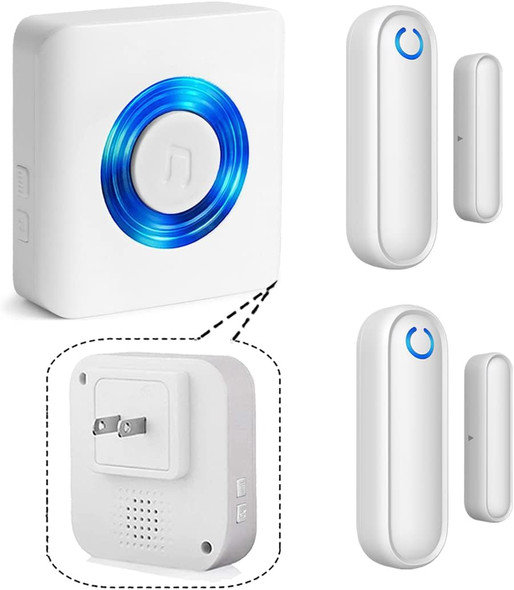 Caregiver Pager Door Alarms for Dementia Patients/Kids Safety/Home Security,Door Sensor Alarm for Elderly/Business/Home/Store/Mailbox (Two Sensor One Receiver) Caregiver Pager Door Alarms for Dementia Patients/Kids Safety/Home Security,Door Sensor Alarm for Elderly/Business/Home/Store/Mailbox (Two Sensor One Receiver)