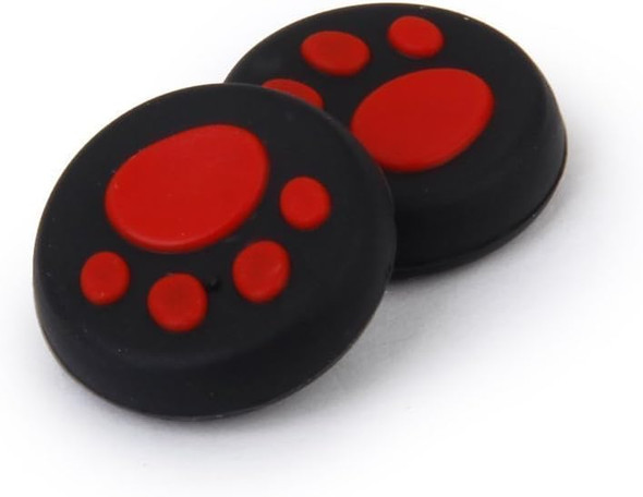 Analog Silicone Thumb Stick Grips Cap Joystick ThumbSticks Caps Cover for PS4 PS3 Xbox One Xbox 360 PS2 Game Controllers (4 x Red Cat Dog Paw)