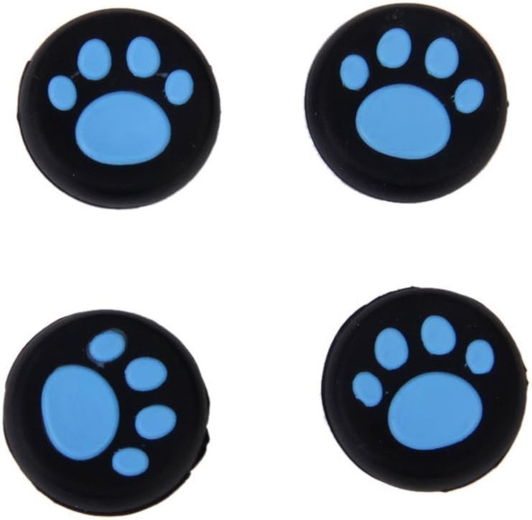 Analog Silicone Thumb Stick Grips Cap Joystick ThumbSticks Caps Cover for PS4 PS3 Xbox One Xbox 360 PS2 Game Controllers (4 x Blue Cat Dog Paw)