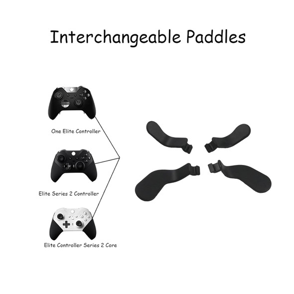 4 Pack Elite Controller Paddles for Xbox Elite 2 Controller Paddles,Stainless Steel Elite Core Controller Paddle for Xbox One Elite Controller Series 2,Elite Series 1,and Elite 2 Core Controller (Black)
