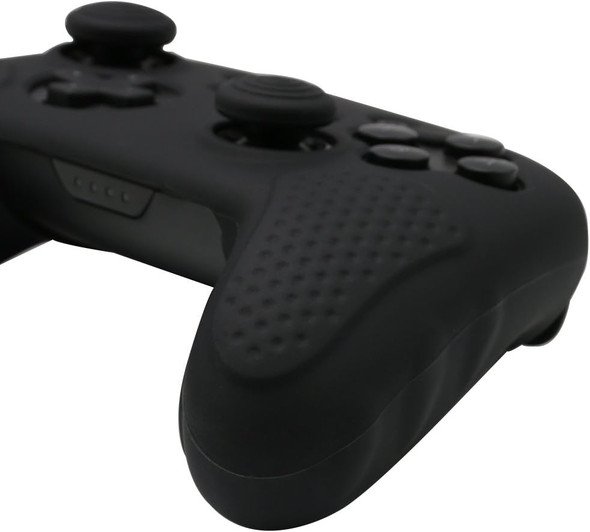 CHINFAI Silicone Case Grip for Switch Pro Controller with 4 Pair/8 Pcs Thumbstick Caps, (Black)
