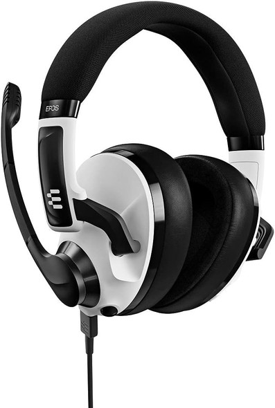 EPOS Gaming H3 Hybrid - Closed Acoustic Gaming Headset with Bluetooth - USB-A PC & 3.5mm Console Cable - Dual Microphones - Lightweight - Easy Adjustment - Long Battery Life - Multi-Platform White