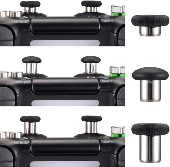 eXtremeRate Magnetic Metal Bullet Buttons Dpads for PS4 Controller, Aluminium Thumbstick Joystick Adustable Height, Replacement Parts for PS4 Slim Pro Controllers (31 in 1)