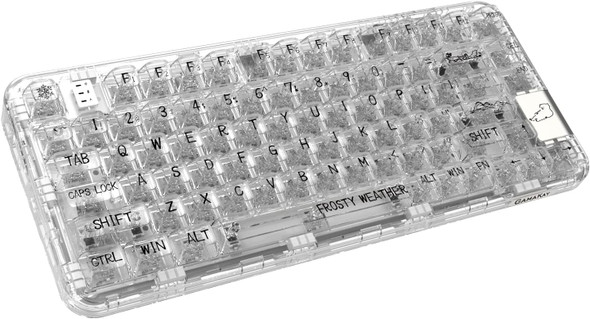 GK GAMAKAY GK75 75% RGB Transparent Gasket Mechanical Keyboard, Bluetooth/USB-C/2.4GHz 80 Keys Hot Swap Gateron Yellow Switch 2.0 KSA Profile PBT Keycaps Gaming Keyboard (Gateron Yellow Switch 2.0)