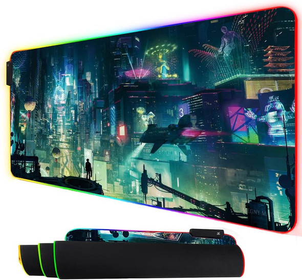 RGB Mouse Pad, XXL LED Gaming Mouse Mat Heavy Duty Anty Slip 35.4 15.7 Inches greencity