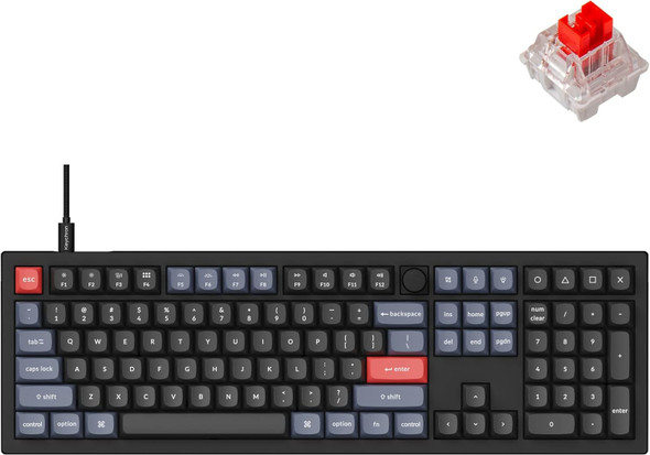 Keychron V6 Wired Custom Mechanical Keyboard Knob Version, Full-Size QMK/VIA Programmable Macro with Hot-swappable Keychron K Pro Red Switch Compatible with Mac Windows Linux Black (Non-Transparent) Keychron V6 Wired Custom Mechanical Keyboard Knob Version, Full-Size QMK/VIA Programmable Macro with Hot-swappable Keychron K Pro Red Switch Compatible with Mac Windows Linux Black (Non-Transparent)