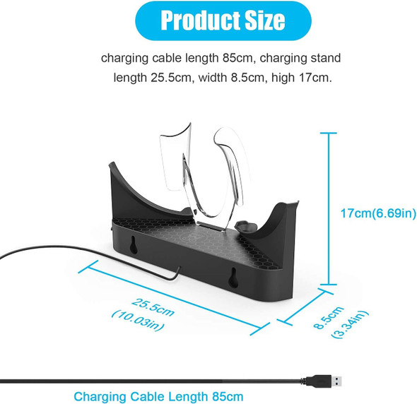 AMVR Touch Controllers Storage and Charging Station, VR Headset Wall Mount Stand and Facial Interface Bracket & PU Leather Foam Face Cover Pad Replacement for Valve Index Headset