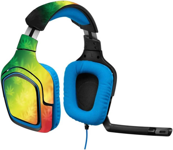 MightySkins Skin Compatible with Logitech G430 Gaming Headset - Rasta Rainbow Protective, Durable, and Unique Vinyl Decal wrap Cover Easy to Apply, Remove, and Change Styles Made in The USA