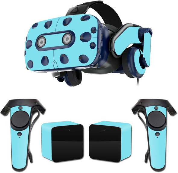 MightySkins Skin Compatible with HTC Vive Pro VR Headset - Solid Baby Blue Protective, Durable, and Unique Vinyl Decal wrap Cover Easy to Apply, Remove, and Change Styles Made in The USA