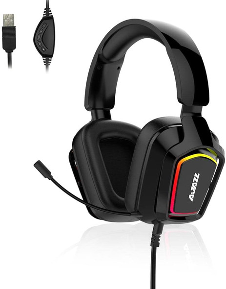 NACODEX AX368 Wired Gaming Headset with Microphone - 7.1 Stereo Surround Sound - Volume Control - Adjustable Headband Noise Canceling Over Ear Headphones RGB Light for PC Laptop NACODEX AX368 Wired Gaming Headset with Microphone - 7.1 Stereo Surround Sound - Volume Control - Adjustable Headband Noise Canceling Over Ear Headphones RGB Light for PC Laptop