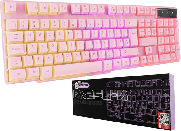 Orzly Pink Gaming Keyboard RGB USB Wired Rainbow Keyboard Designed for PC Gamers, PS4, PS5, Laptop, Xbox, Nintendo Switch, RX-250 Hornet Edition Orzly Pink Gaming Keyboard RGB USB Wired Rainbow Keyboard Designed for PC Gamers, PS4, PS5, Laptop, Xbox, Nintendo Switch, RX-250 Hornet Edition