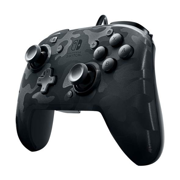 PDP Gaming Wired Pro Controller Faceplate: Black Camo - Nintendo Switch Faceoff