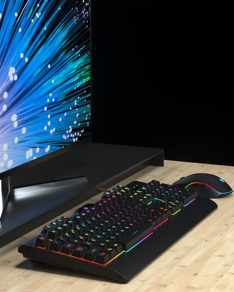 Wired Gaming Keyboard and Mouse Combo, Backlit Computer Keyboard and RGB Gaming Mouse 7200 DPI for PC/Computer/Laptop