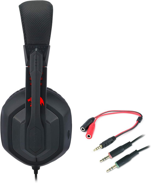 Redragon H101 Gaming Headset, Wired Over Ear PC Gaming Headphones with Mic Built-in Noise Reduction, for PC, Laptop, Tablet, PS4, Xbox One