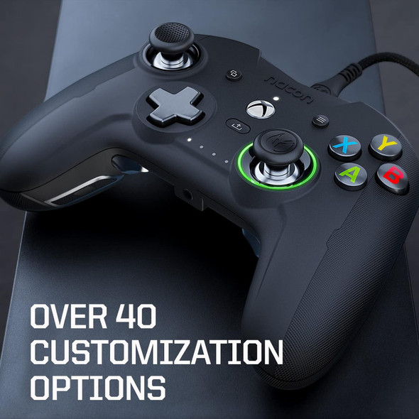 RIG Nacon Revolution X Officially Licensed Xbox Controller for Xbox Series XS, Xbox One, Windows 10, Windows 11 PCs with Hardware, Software Customization and Dolby Atmos 3D Surround Sound (Black)