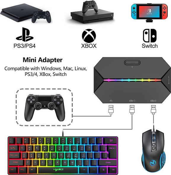 SELORSS 60% Gaming Keyboard and Mouse Combo,61 Keys Compact RGB Backlit Mini Keyboard 6400 DPI Lightweight Gaming Mouse,RGB Wired Gaming Set for PC MAC PS5 Xbox Gamer(Pink)