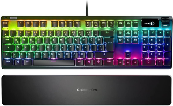 SteelSeries Apex 7 Mechanical Gaming Keyboard – OLED Smart Display – USB Passthrough and Media Controls – Tactile and Clicky – RGB Backlit (Blue Switch) SteelSeries Apex 7 Mechanical Gaming Keyboard – OLED Smart Display – USB Passthrough and Media Controls – Tactile and Clicky – RGB Backlit (Blue Switch)