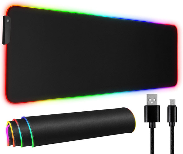 31.5"X12" RGB Gaming Mouse Pad, Large LED Mousepad with 11 Lighting Modes, Soft Non-Slip Rubber Base Mouse Mat for Computer Desk Keyboard, Waterproof XL Gaming Mousepad. 31.5"X12" RGB Gaming Mouse Pad, Large LED Mousepad with 11 Lighting Modes, Soft Non-Slip Rubber Base Mouse Mat for Computer Desk Keyboard, Waterproof XL Gaming Mousepad.