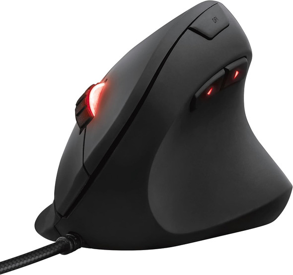 GXT 144 Rexx Vertical Ergonomic Gaming Mouse, 250-10,000 DPI, 6 Buttons, Black