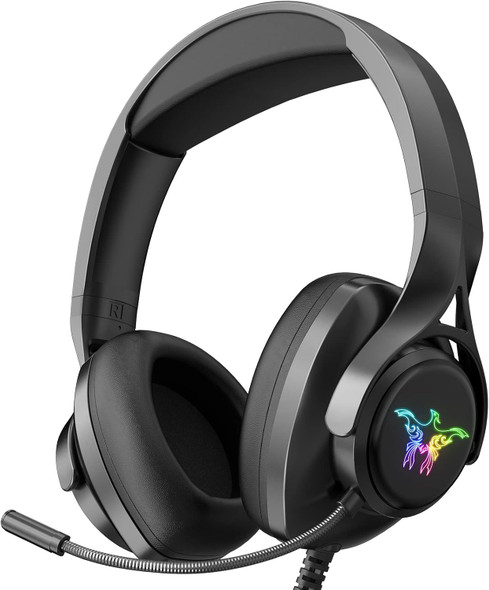 Gaming Headset with Microphone for Playstation 5, Double Head Beam Suspended Soft Soft Memory Earmuffs, 7.1 Surround Sound Wired Headset LED Light for PS5, PC, PS4, iMac, Laptop Gaming Headset with Microphone for Playstation 5, Double Head Beam Suspended Soft Soft Memory Earmuffs, 7.1 Surround Sound Wired Headset LED Light for PS5, PC, PS4, iMac, Laptop