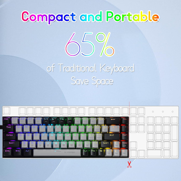 HUO JI 65% RGB Gaming Keyboard, E-YOOSO Z-686 Wired 68 Keys Mechanical Keyboard, Linear Red Switches, Pro Software Supported, Detachable USB-C Cable, Separate Arrow Keys - Grey/Black HUO JI 65% RGB Gaming Keyboard, E-YOOSO Z-686 Wired 68 Keys Mechanical Keyboard, Linear Red Switches, Pro Software Supported, Detachable USB-C Cable, Separate Arrow Keys - Grey/Black