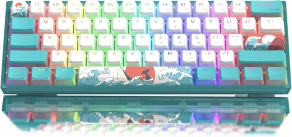 60% Percent Keyboard, WK61 Mechanical RGB Wired Gaming Keyboard, Hot-Swappable Keyboard with Blue Sea PBT Keycaps for Windows PC Gamers - Linear Red Switch 60% Percent Keyboard, WK61 Mechanical RGB Wired Gaming Keyboard, Hot-Swappable Keyboard with Blue Sea PBT Keycaps for Windows PC Gamers - Linear Red Switch