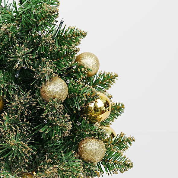 Table Top Small Christmas Tree 18 inch withOrnament Balls Holiday Artificial Decoration with 59 Tips Party Decoration Decors for Home Table Centerpiece Dining Room Office Desk Decoration