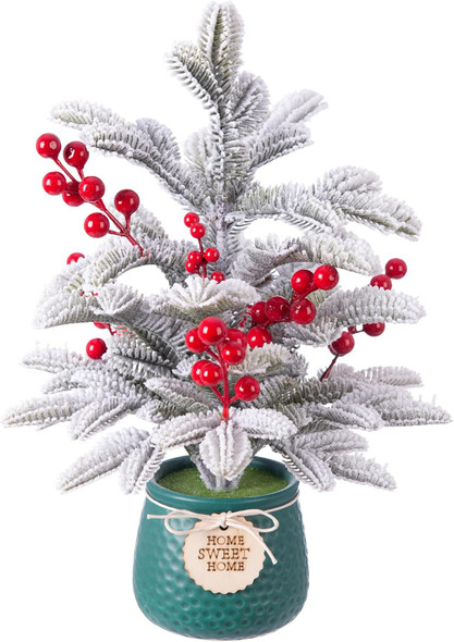 Small Christmas Tree Artificial Mini Tabletop Christmas Tree for Xmas Decor, Pine Greenery with Snow Red Berry Holiday Ornaments Indoor, for Friends Family Small Christmas Tree Artificial Mini Tabletop Christmas Tree for Xmas Decor, Pine Greenery with Snow Red Berry Holiday Ornaments Indoor, for Friends Family