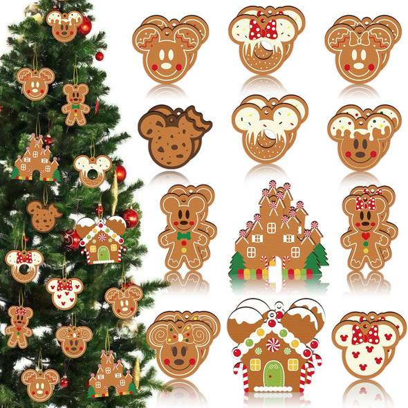 Gingerbread Ornaments for Christmas Tree Decorations, 24pcs Cute Christmas Wooden Gingerbread Man House Mouse Hanging Ornaments for Xmas Home Kitchen Decor Holiday Christmas Tree Party Supplies Gingerbread Ornaments for Christmas Tree Decorations, 24pcs Cute Christmas Wooden Gingerbread Man House Mouse Hanging Ornaments for Xmas Home Kitchen Decor Holiday Christmas Tree Party Supplies