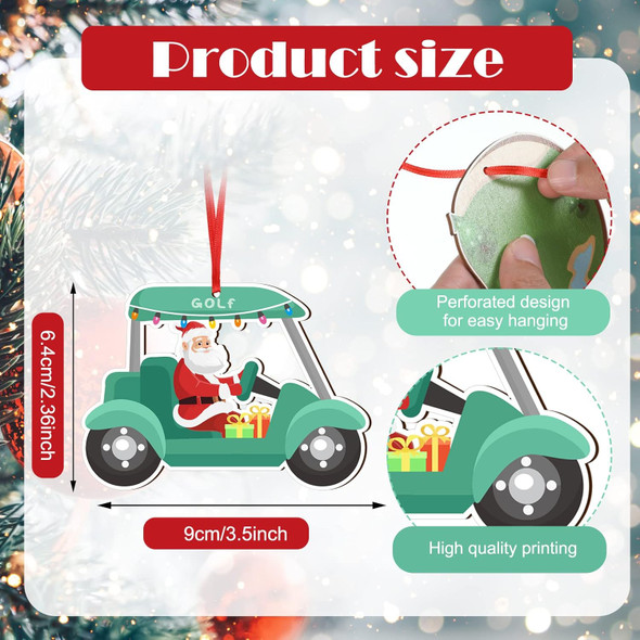 Amyhill 24 Pcs Golf Christmas Ornament Wood Golf Ornament Christmas Sewing Ornament Retro Quilting Queen Ornament Decorative Hanging Decor for Holiday Party Xmas Tree, 6 Styles (3.2 Inch,Golf)