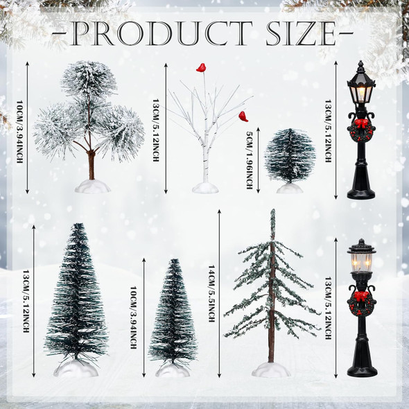 14 Pcs Christmas Accessories Village Figurine Miniature Pine Trees Snow Artificial Christmas Trees Bare Branch Trees Street Lights Lamps for Xmas DIY Crafts Winter Room Landscape (Exquisite Style) 14 Pcs Christmas Accessories Village Figurine Miniature Pine Trees Snow Artificial Christmas Trees Bare Branch Trees Street Lights Lamps for Xmas DIY Crafts Winter Room Landscape (Exquisite Style)