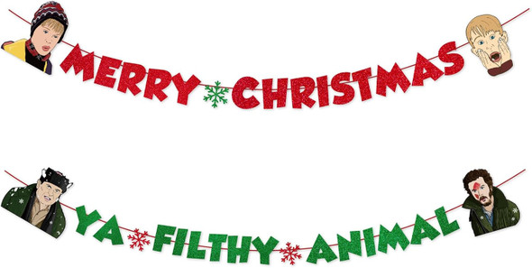 Home Alone Merchandise Decorations, Merry Christmas Ya Filthy Animal Party Banner, Funny Christmas Party Decor Supplies, Ugly Christmas Sweater Party Decorations, Home Alone Wall Decor s