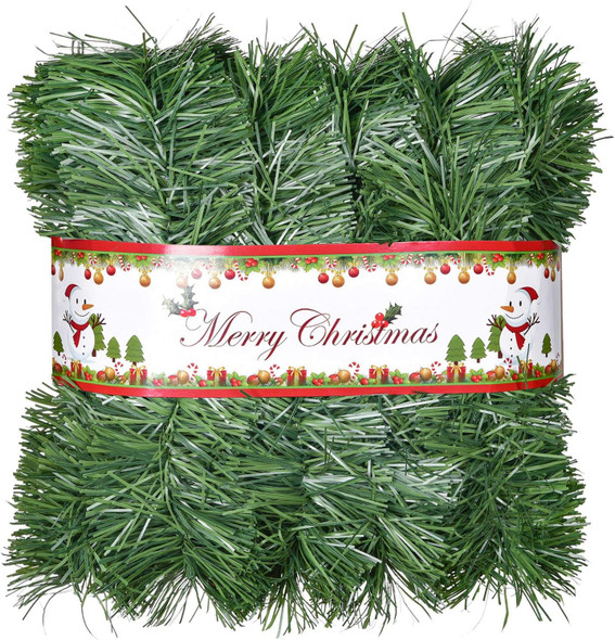 Artiflr 33Ft Christmas Garland Clearance, Artificial Pine Garland Greenery Holiday Decor for Home Fireplaces Holiday Party Decoration Outdoor or Indoor