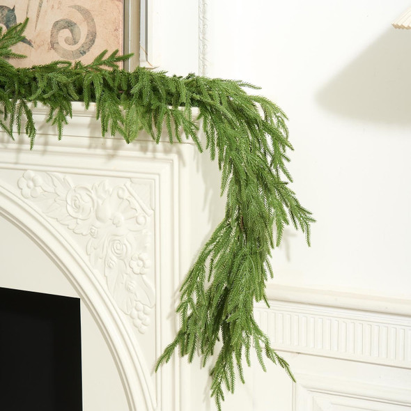 Christmas Garlands - Norfolk Pine Garland for Mantel and Staircase, Real Touch Artificial Faux Greenery Holiday Decor (1Pcs, 6 feet)