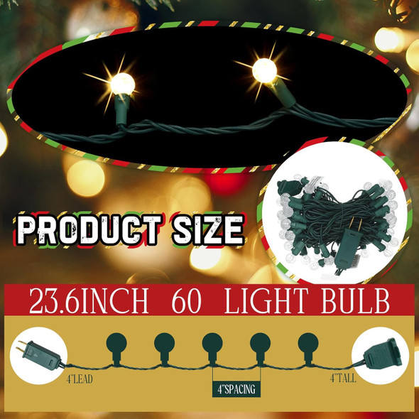 20 ft Christmas Slow Twinkling String Light 60 LED Firefly Flash Twinkle Lights Waterproof Warm White Light for Xmas Tree Indoor Bedroom Outdoor Christmas Garland Window Decorations