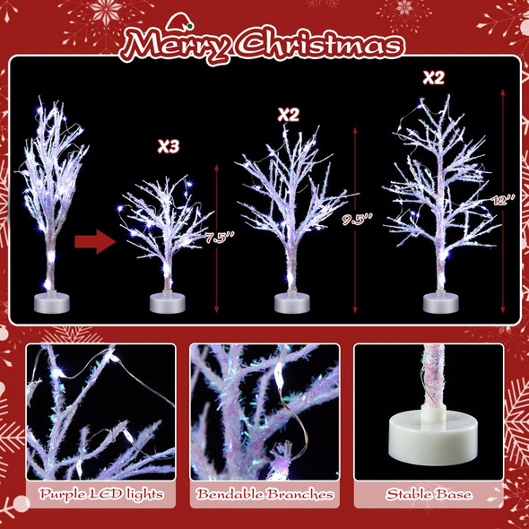 7 Pcs LED Christmas Trees White Birch for Table Decor Artificial Christmas Village with String Light Christmas Decorations for Fall Home, Bedroom, Office, Living Room, Wedding Decor 7 Pcs LED Christmas Trees White Birch for Table Decor Artificial Christmas Village with String Light Christmas Decorations for Fall Home, Bedroom, Office, Living Room, Wedding Decor