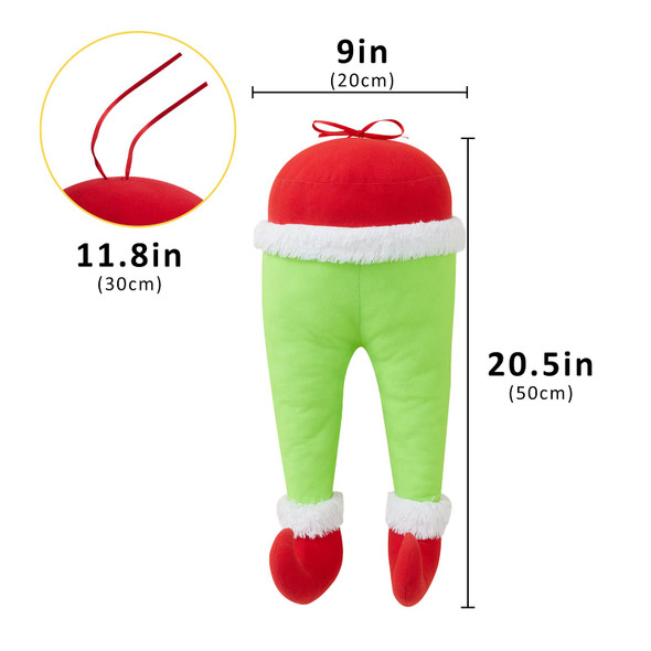 Elf Arms and Legs Christmas Tree Decorations - Poseable Plush Elf Limbs as Xmas Tree Topper and Garland Ornaments (Elf Legs)