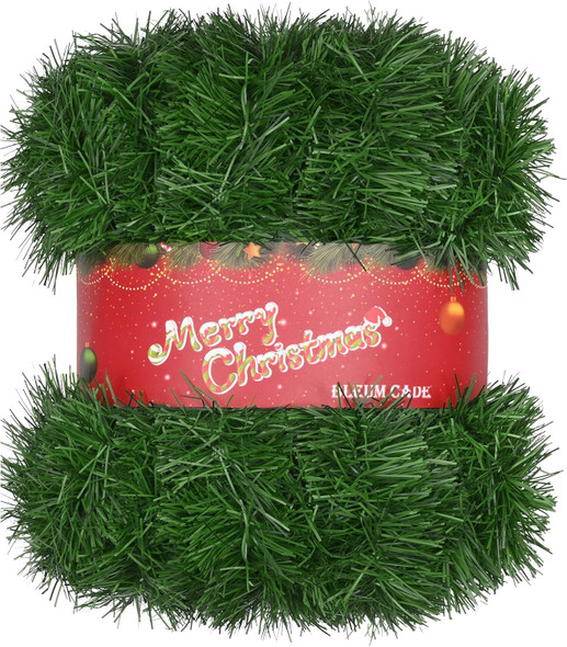 Christmas Decorations-50 FT Christmas Garland for Mantle, Artificial Green Garland Christmas Tree Decorations, Christmas Greenery Garland for Indoor Outdoor Home Christmas Decorations